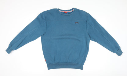 Slazenger Boys Blue Crew Neck Pullover Jumper 13 Years H 12-13 Years