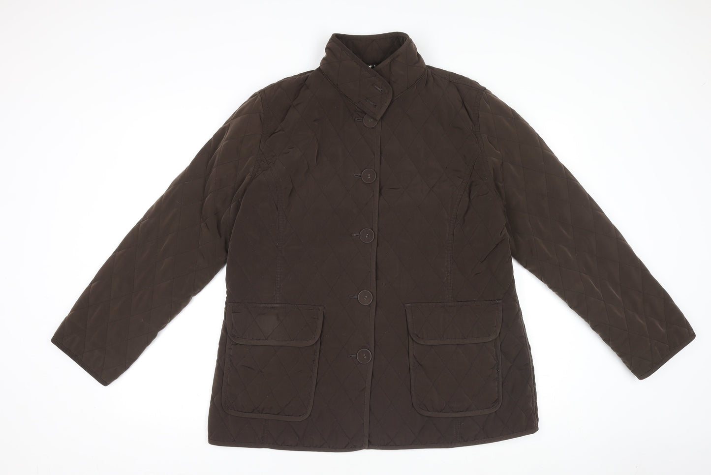 Alex & Co Womens Brown Quilted Mid-Length Jacket UK 16