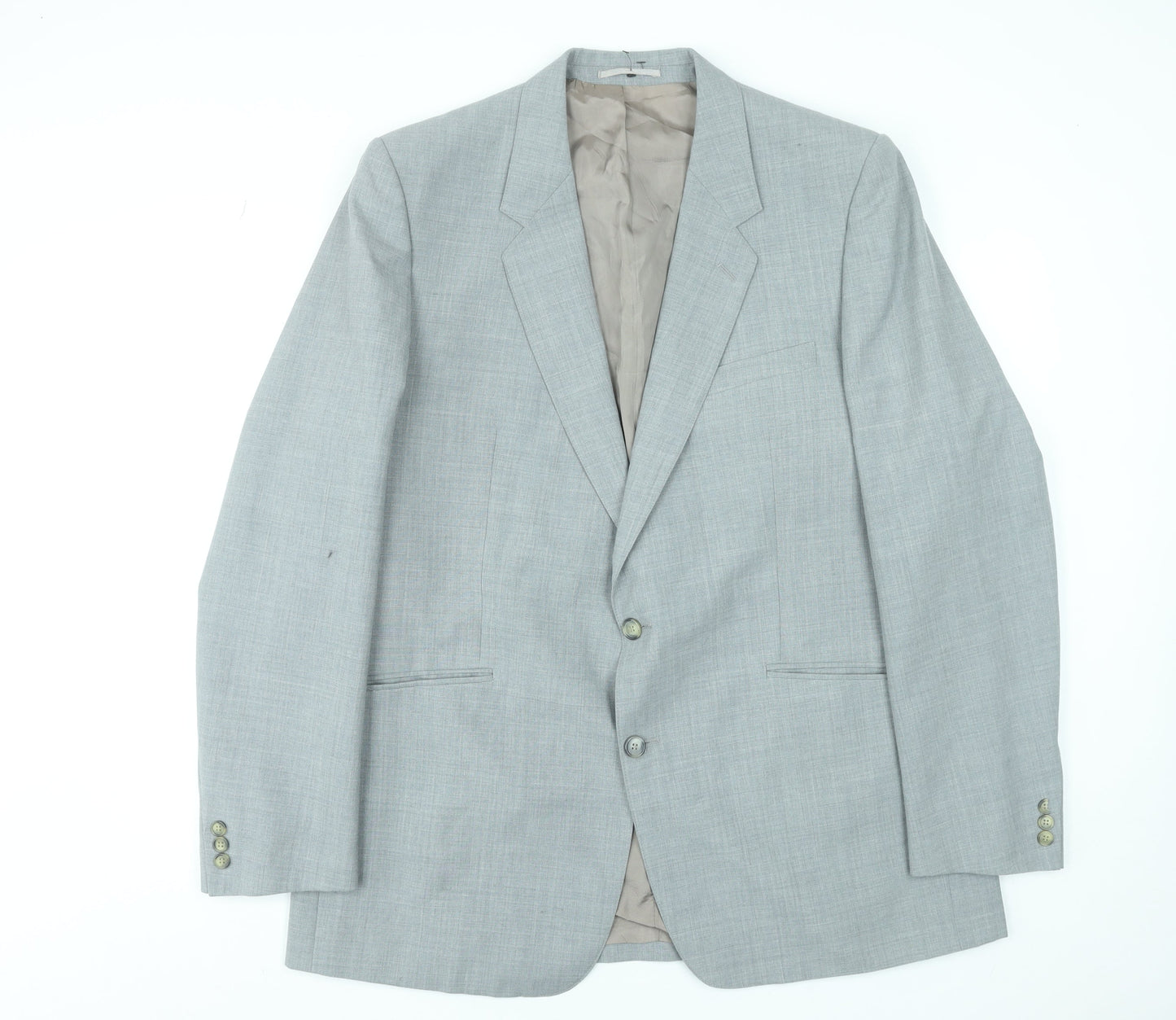 Varteks International Men's Grey Wool Blend Two-Button Blazer 42 Regular
