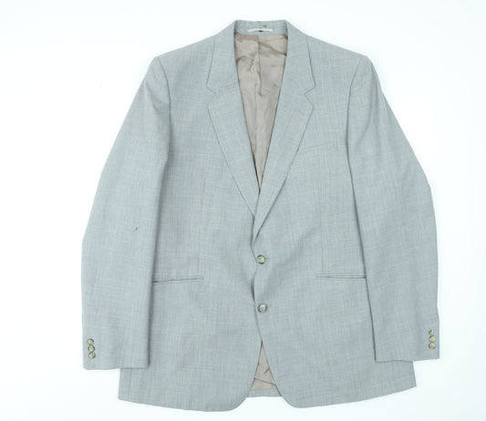 Varteks International Men's Grey Wool Blend Two-Button Blazer 42 Regular