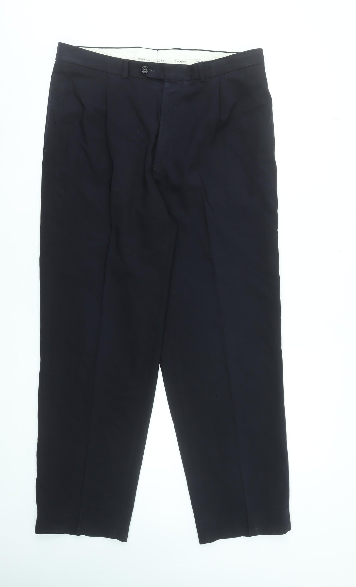 Balmain Paris Men's Black Wool Dress Trousers 32W 32L Classic Fit