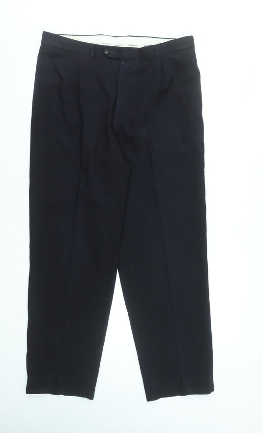 Balmain Paris Men's Black Wool Dress Trousers 32W 32L Classic Fit
