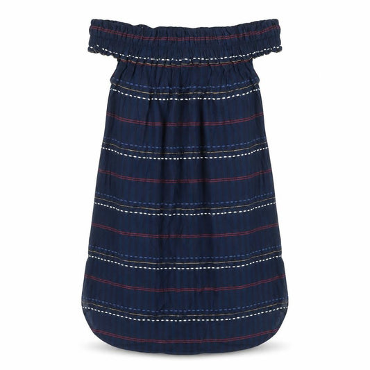 Next Women's Blue Striped Off Shoulder Cotton Shift Dress Size 14
