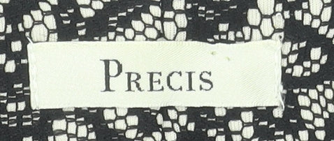 Precis Women’s Black Floral Sheath Dress Size 8 Sleeveless Knee Length Elegant