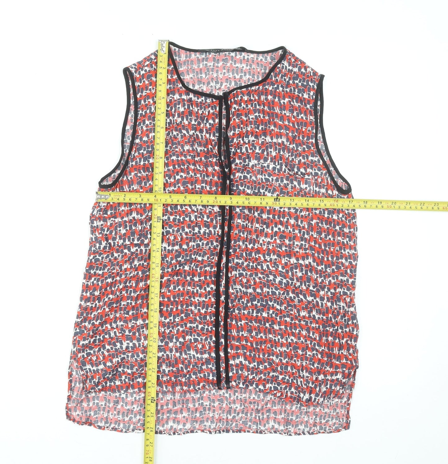 Zara Women Multicoloured Sleeveless Chiffon Blouse Size 12