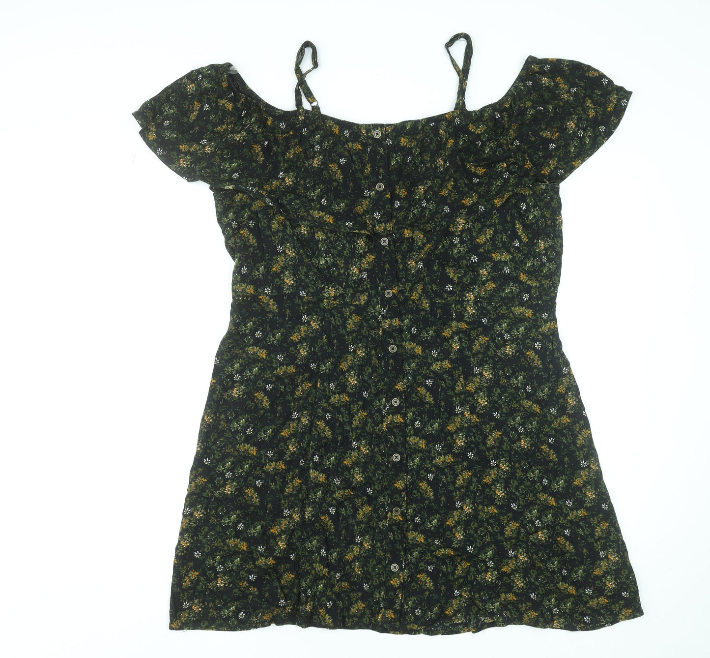 Mossimo Supply Co. Women’s Black Floral Off Shoulder A-Line Dress 2XL