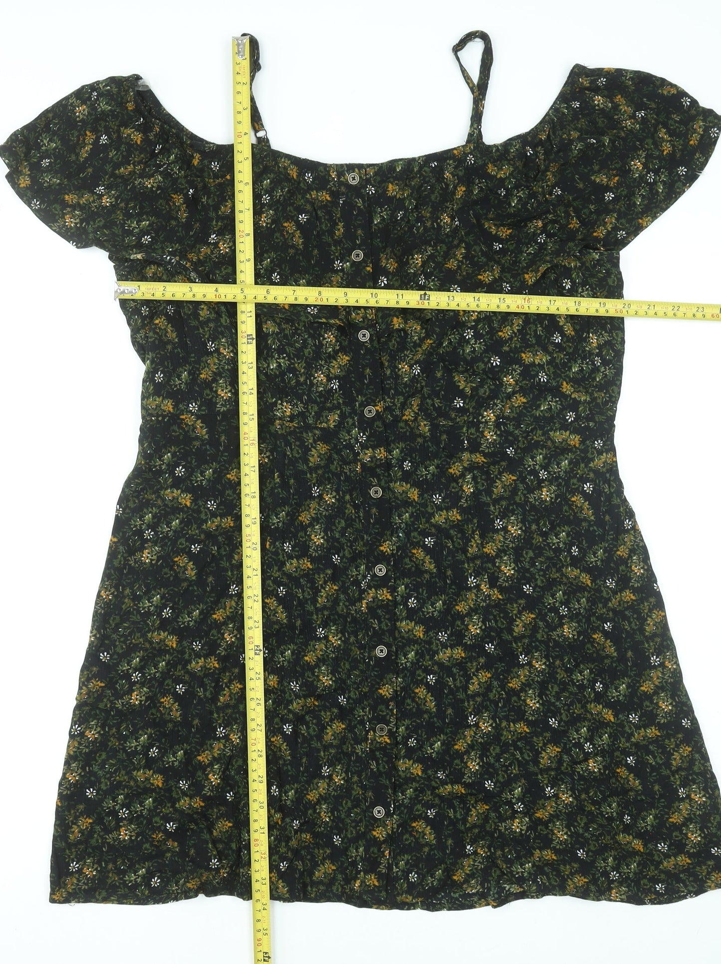 Mossimo Supply Co. Women’s Black Floral Off Shoulder A-Line Dress 2XL