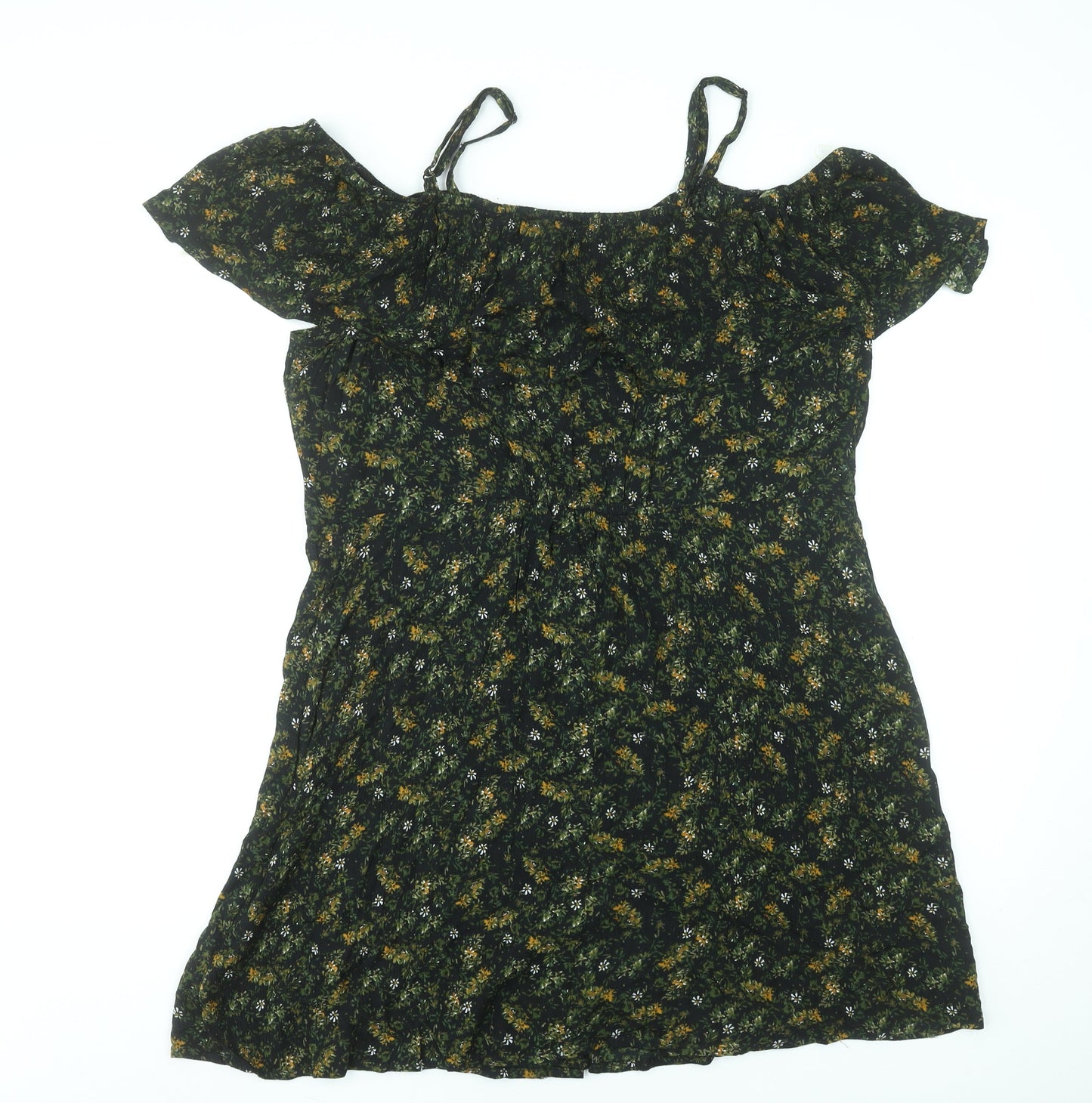 Mossimo Supply Co. Women’s Black Floral Off Shoulder A-Line Dress 2XL