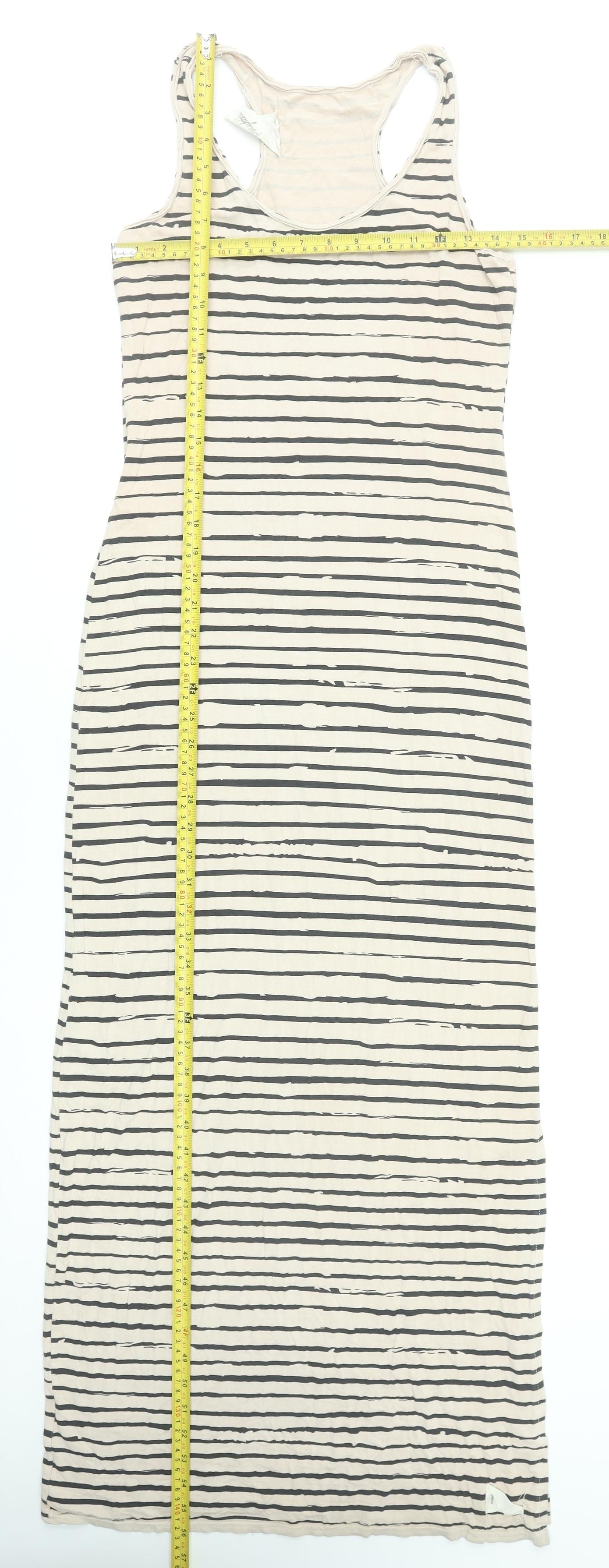 A Postcard from Brighton Womens Beige Striped Long Tank Dress Size 2