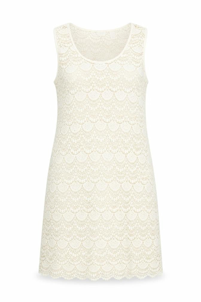 Accessorize Women’s Ivory Crochet Shift Dress Size M Sleeveless Summer Style