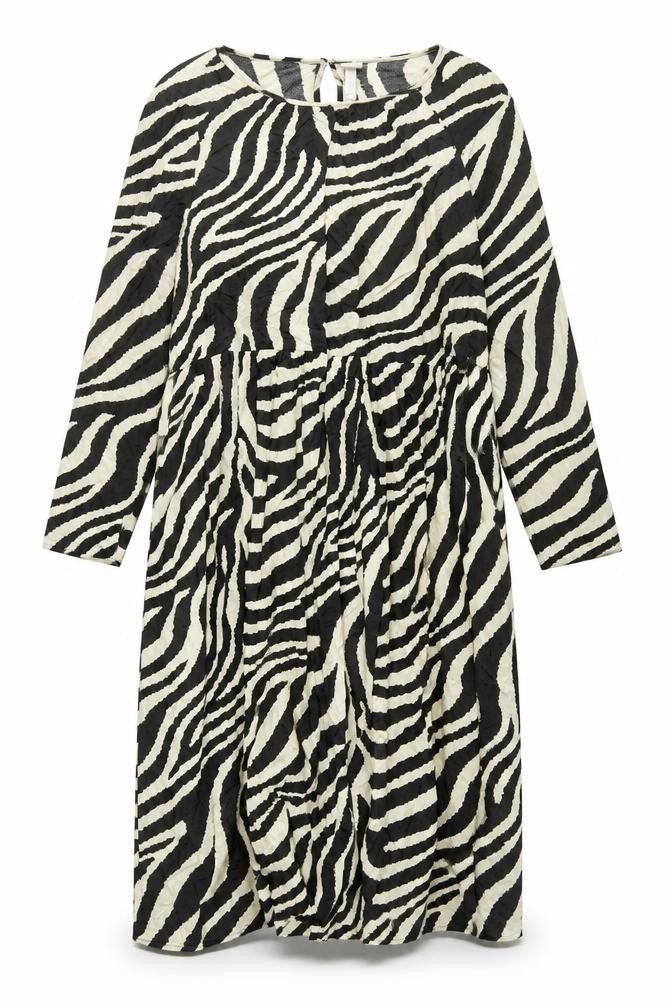 H&M Women’s Black Zebra Print A-Line Midi Dress Size XL