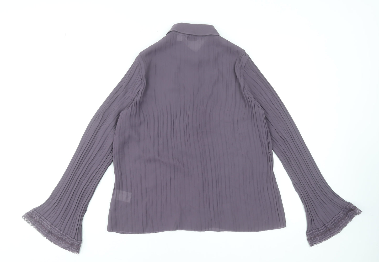 Next Women’s Purple Pleated Tunic Blouse UK 10 Long Sleeve Classic