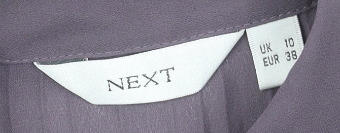 Next Women’s Purple Pleated Tunic Blouse UK 10 Long Sleeve Classic