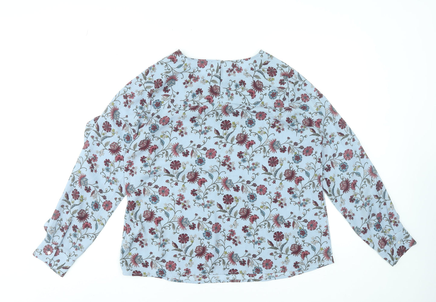 Marks and Spencer Women's Blue Floral Long Sleeve Blouse Size 14
