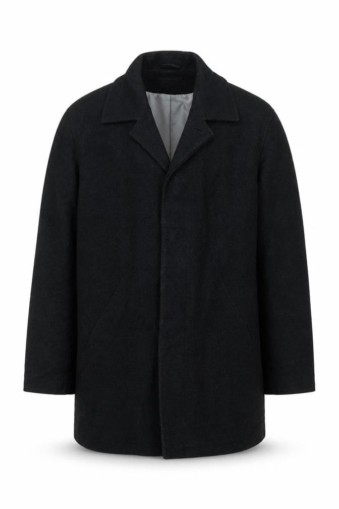 George Men's Grey L Cotton Blend Mid-Length Overcoat Size L