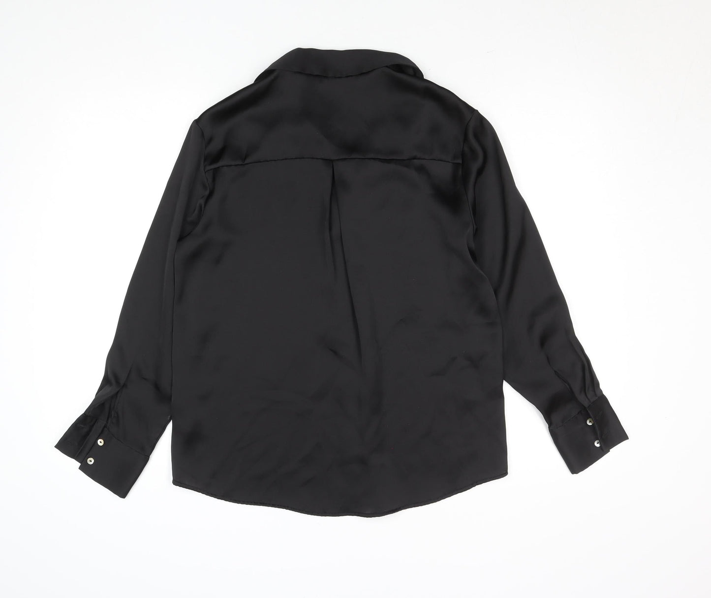 Stradivarius Women's Black XS Satin Button-Up Shirt