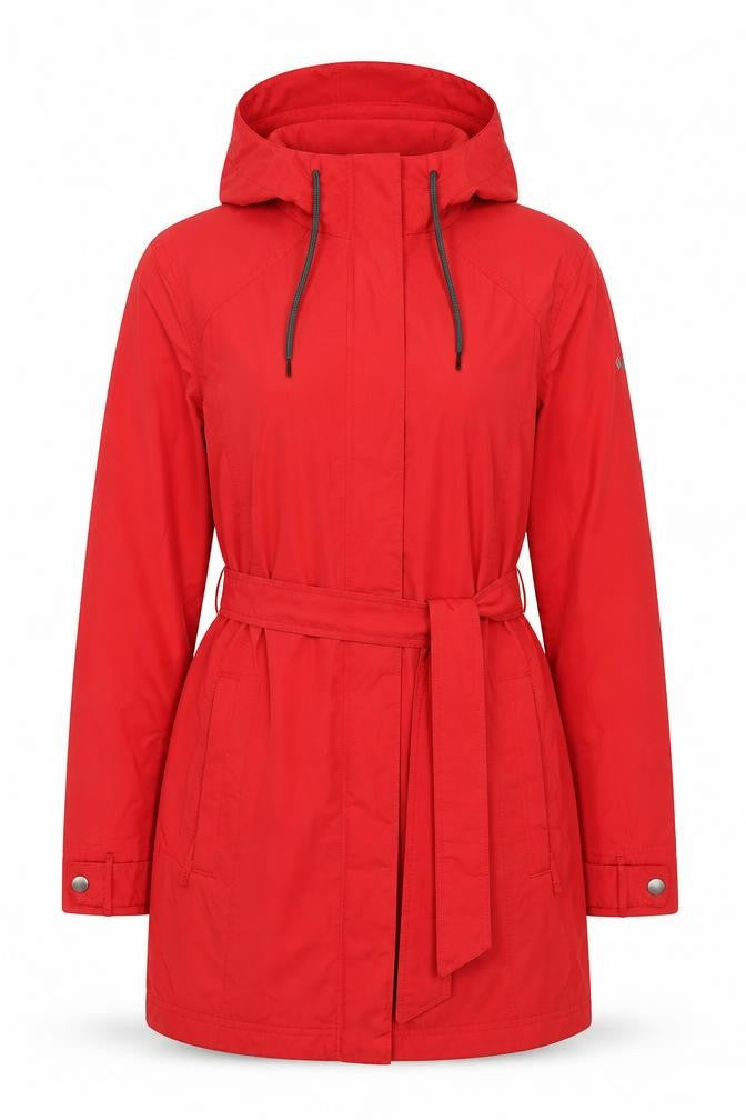 Columbia Women's Red Long Parka Jacket S Waterproof Hooded Coat