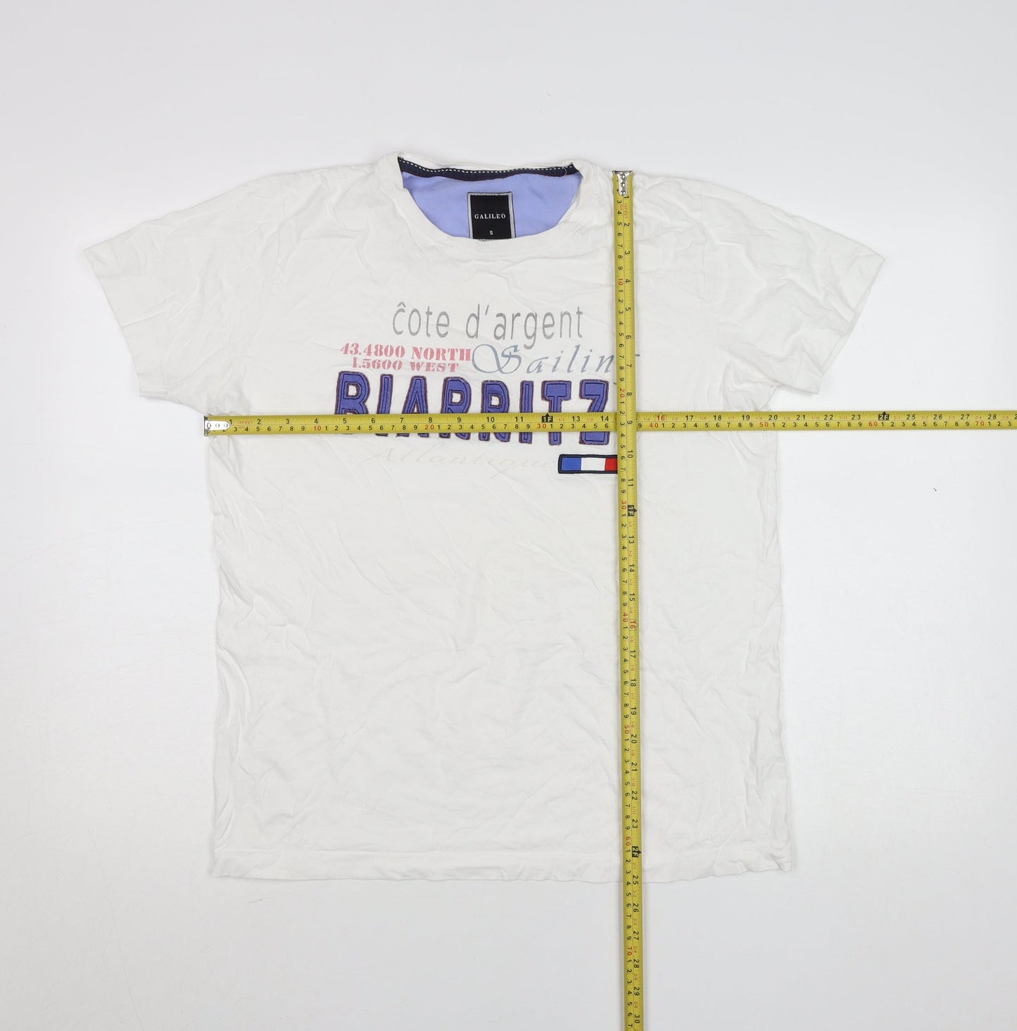 Galileo Men's White Sailing Graphic T-Shirt Size S