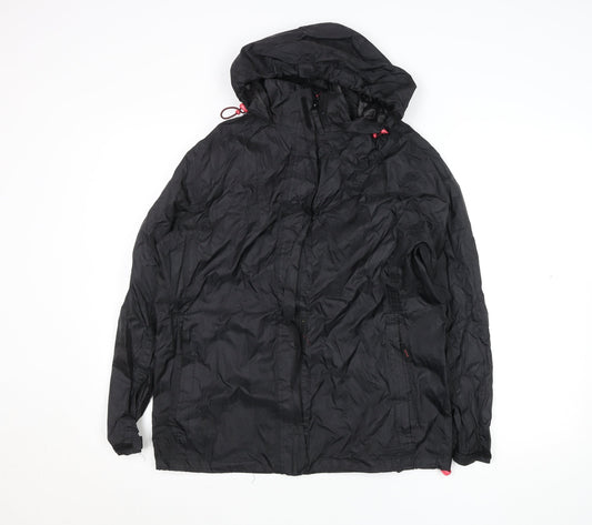 Jack In A Pack Womens Black Size 12 Waterproof Hooded Rain Jacket