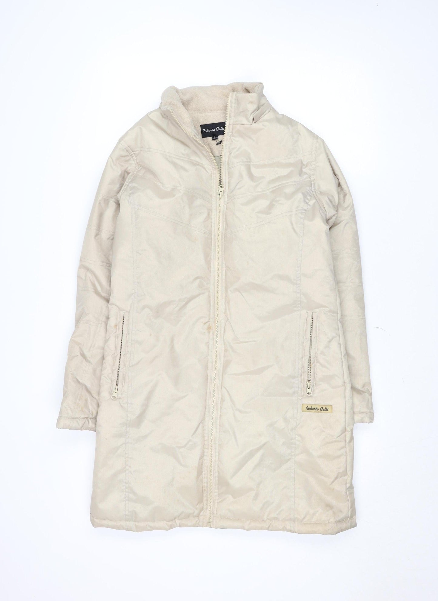 Roberto Celli Women's Beige Size 10 Long Puffer Coat