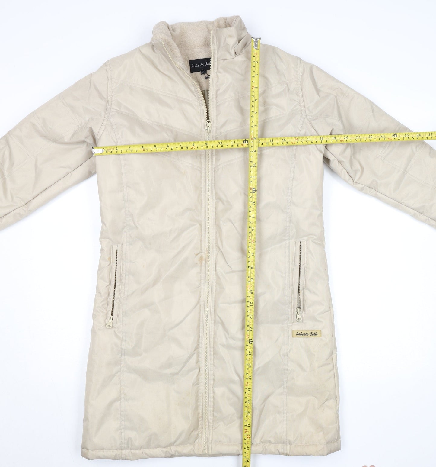 Roberto Celli Women's Beige Size 10 Long Puffer Coat
