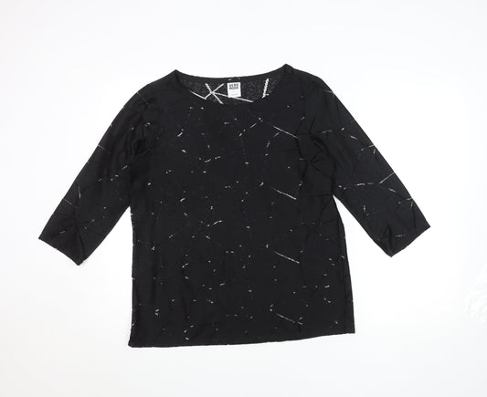 Vero Moda Women's Black 3/4 Sleeve Knit Tunic Blouse L