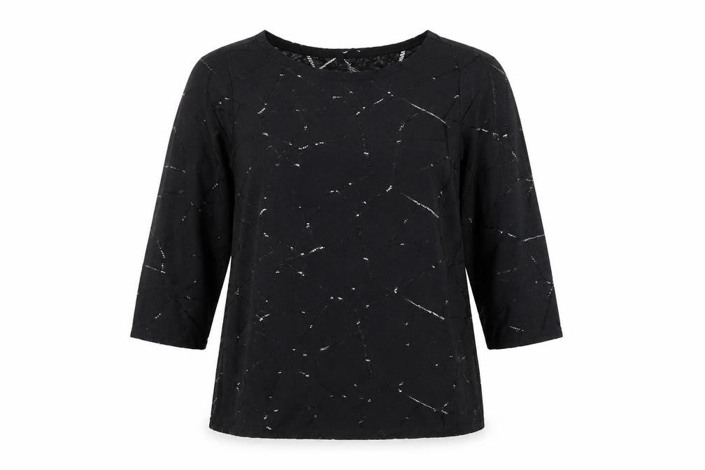 Vero Moda Women's Black 3/4 Sleeve Knit Tunic Blouse L
