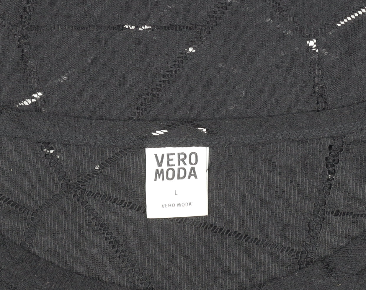 Vero Moda Women's Black 3/4 Sleeve Knit Tunic Blouse L