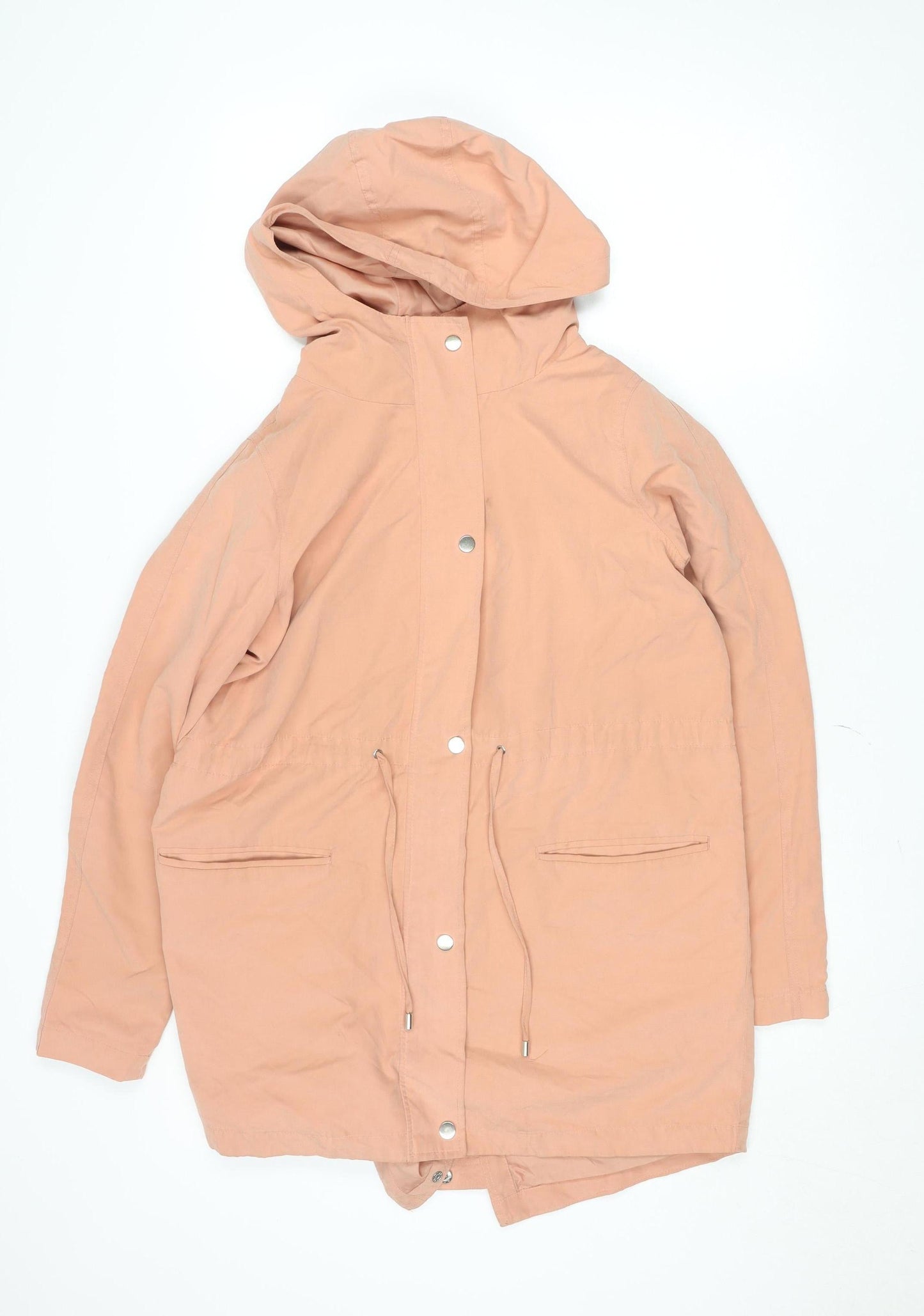 Vila Women’s Pink Hooded Parka Coat XS Long Sleeve Drawstring