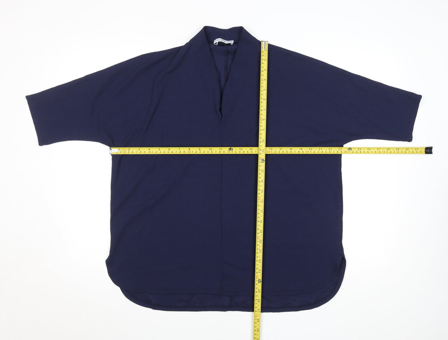 Gallery Women's Blue Kimono Style Jersey Blouse Size L