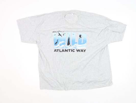 Fruit of the Loom Men’s Grey 2XL Wild Atlantic Way Graphic T-Shirt