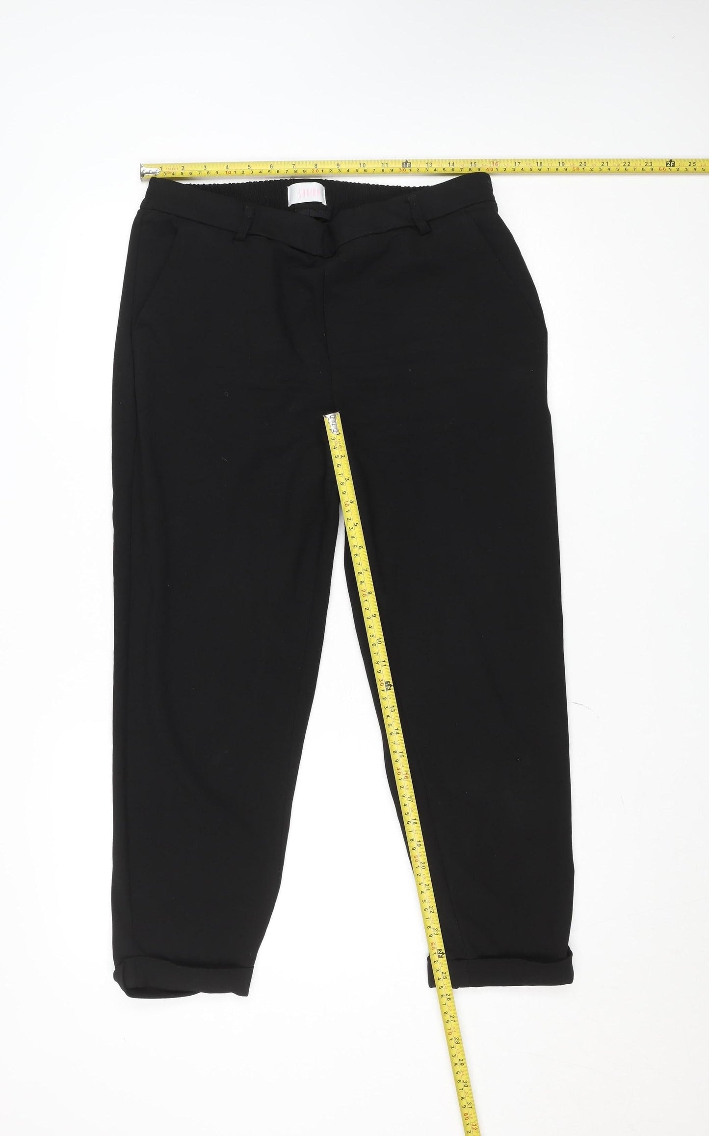 Savida Women’s Black Size 14 Regular Tapered Stretch Trousers