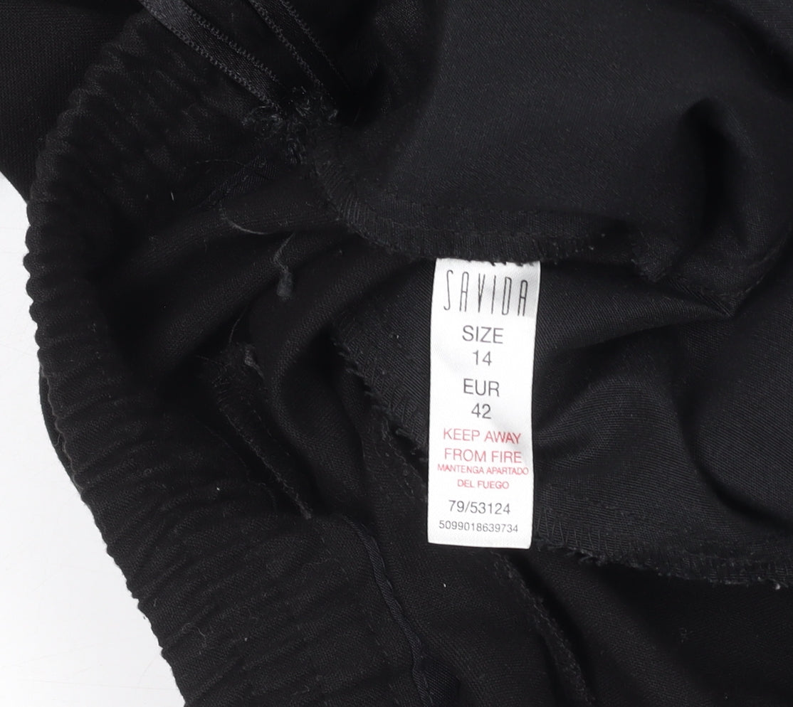 Savida Women’s Black Size 14 Regular Tapered Stretch Trousers