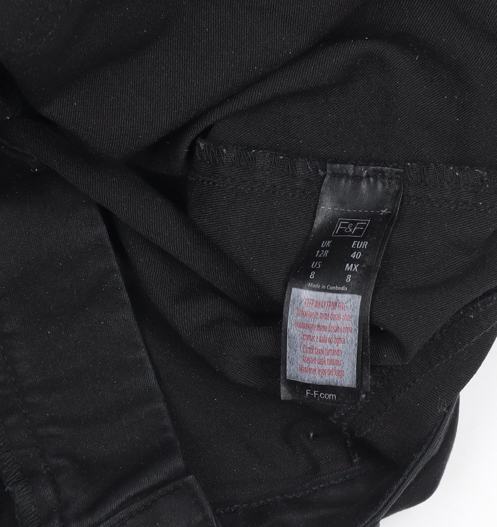 F&F Women's Black Slim Fit Jegging Trousers Size 12