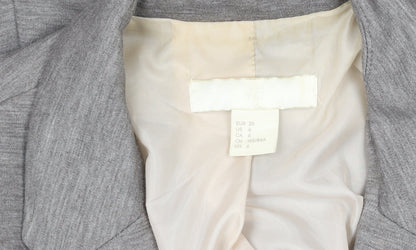 H&M Women Grey Size 8 Single-Breasted Blazer Polyester Viscose Stretch