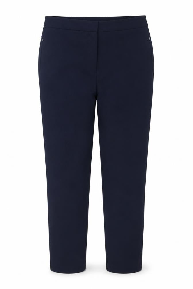 Savida Women’s Navy Blue Stretch Crepe Trousers Size 16 Regular Fit