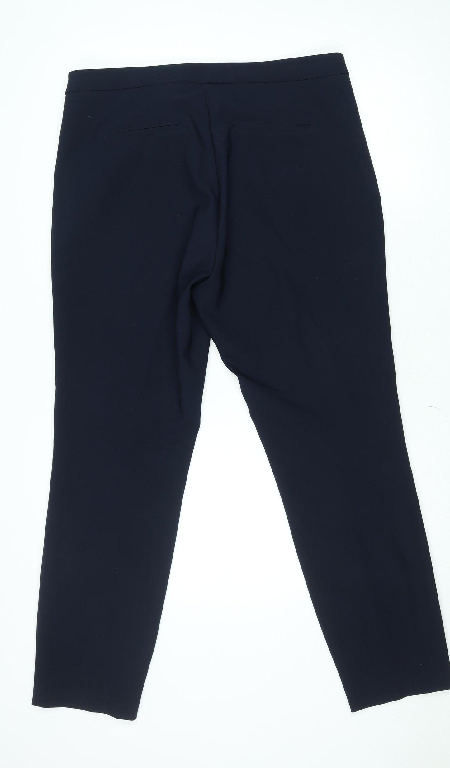 Savida Women’s Navy Blue Stretch Crepe Trousers Size 16 Regular Fit