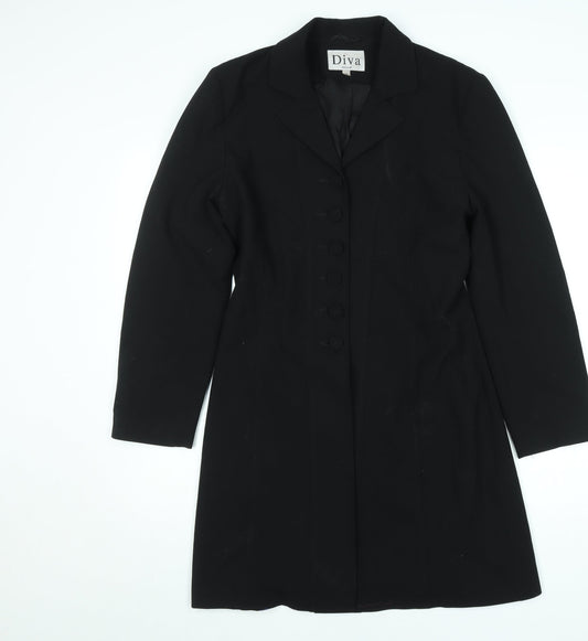 Diva Women's Black Size 10 Tailored Long Suit Jacket
