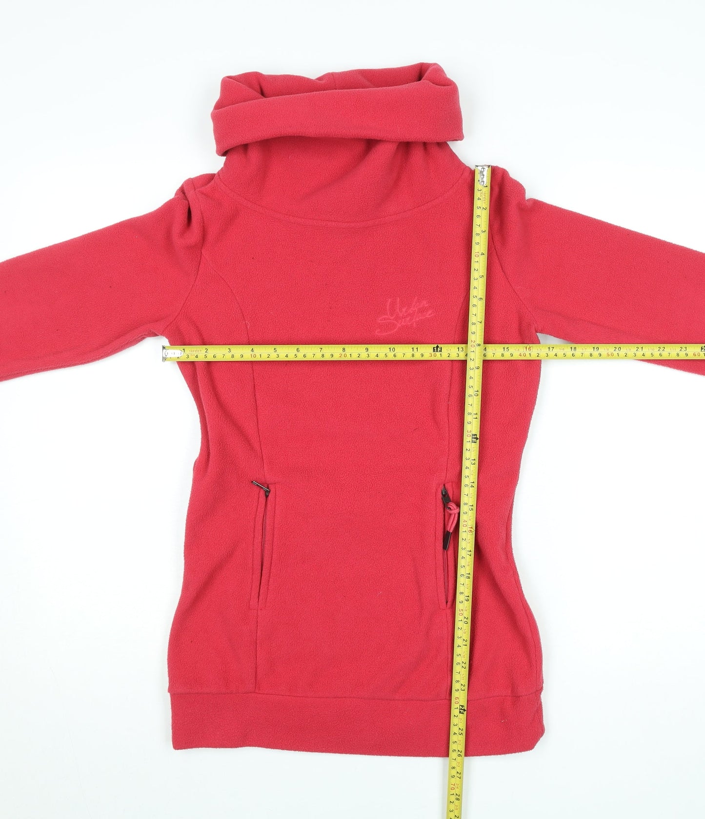 Urban Surface Women's Red XS Fleece Pullover Sweatshirt with Pockets