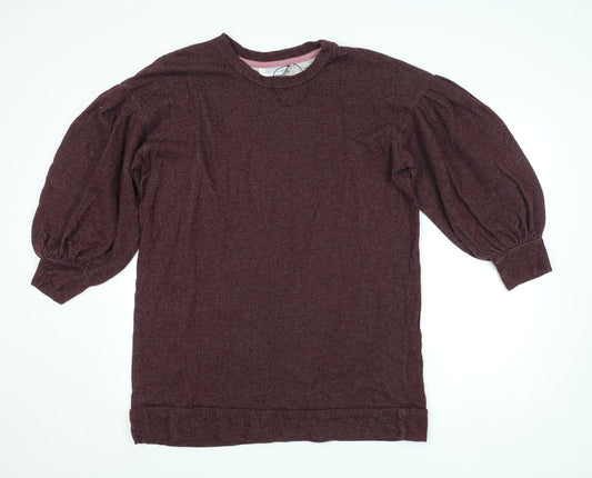 Riyka Womens Burgundy Puff Sleeve Pullover Sweatshirt XL