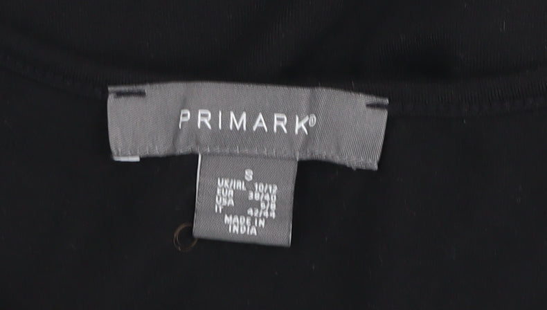Primark Women’s Black Sleeveless Tank Top S Scoop Neck Lightweight