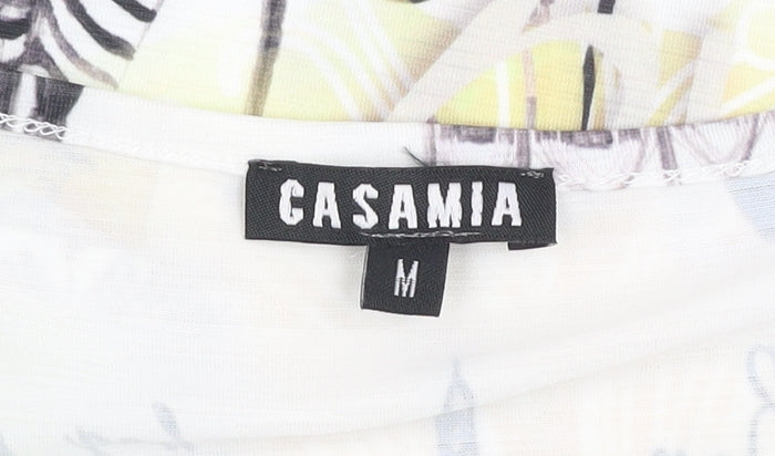 Casamia Womens Multicoloured Paris Print V-Neck T-Shirt Size M