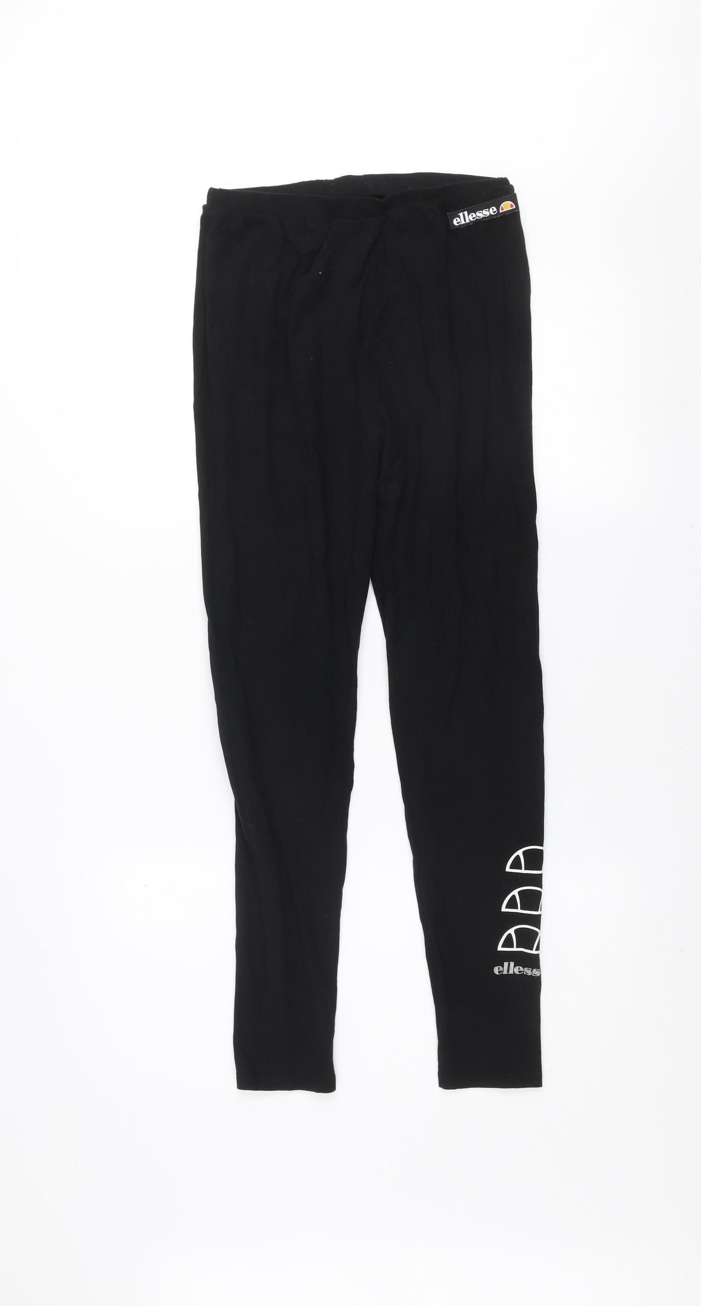 Ellesse Women's Black Cotton Stretch Ankle Leggings Size 12