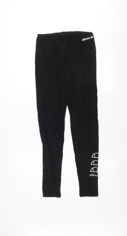 Ellesse Women's Black Cotton Stretch Ankle Leggings Size 12