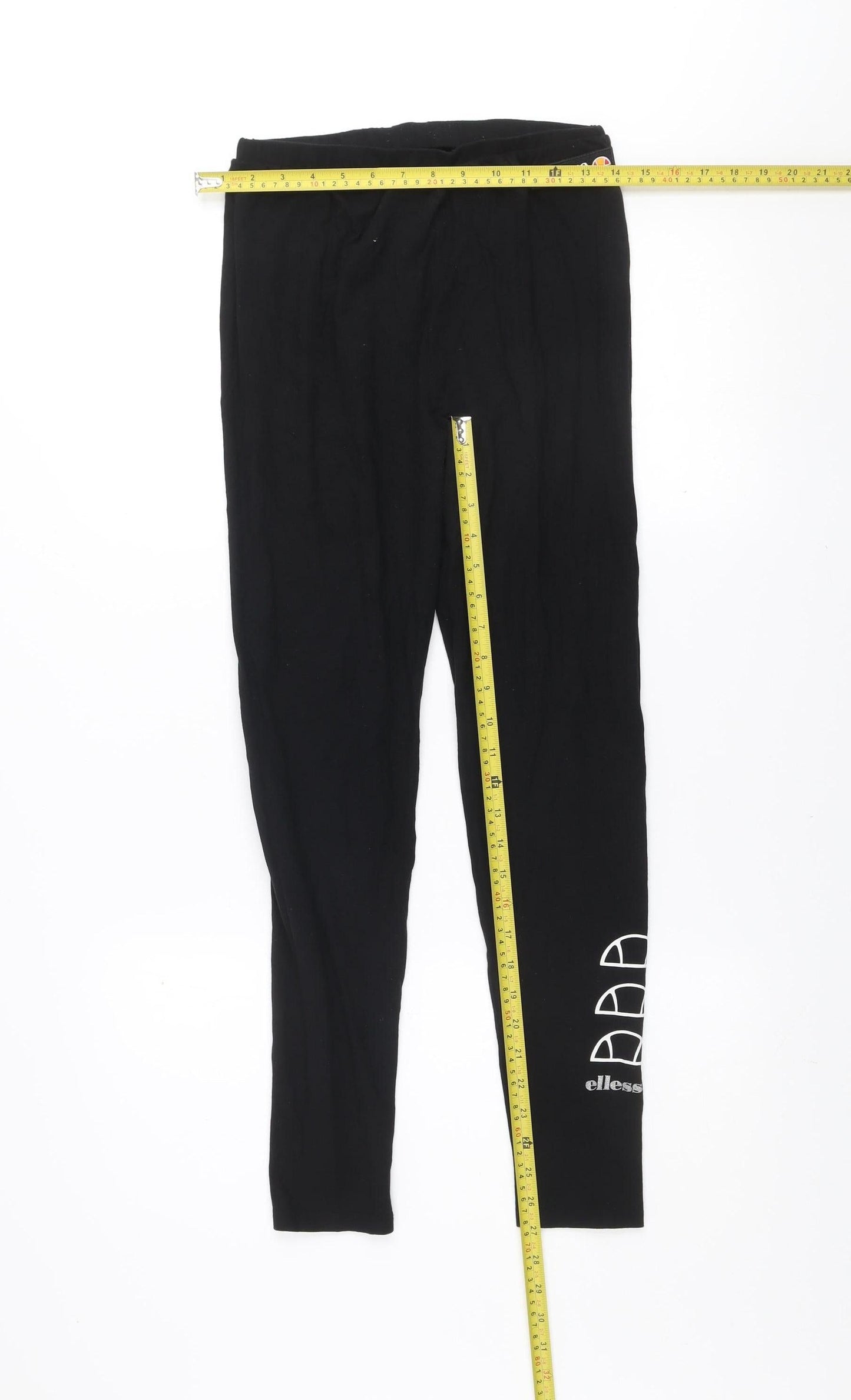 Ellesse Women's Black Cotton Stretch Ankle Leggings Size 12