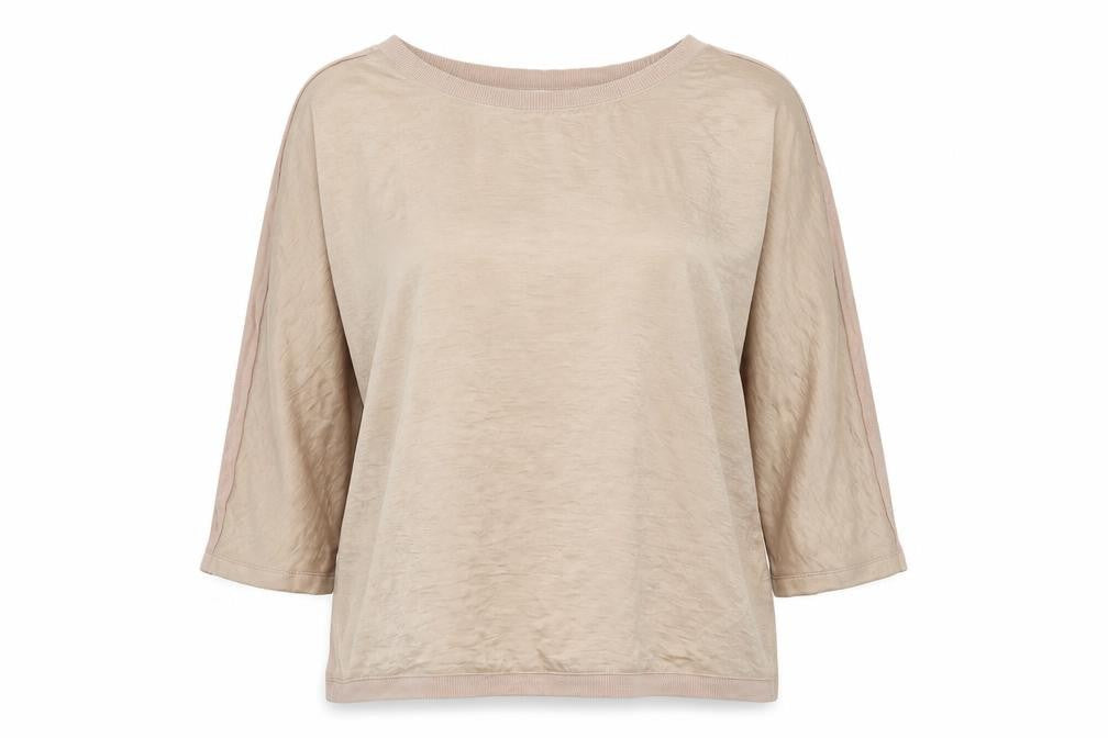 Gallery Women’s Beige 3/4 Sleeve Relaxed Blouse UK 14