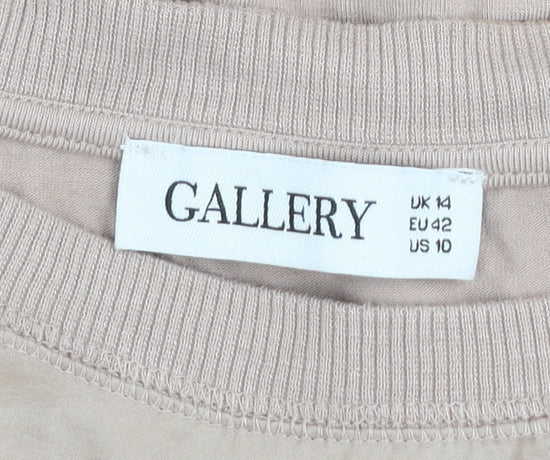 Gallery Women’s Beige 3/4 Sleeve Relaxed Blouse UK 14