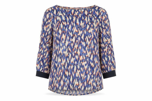 Street One Women's Multicoloured Geometric 3/4 Sleeve Tunic Blouse Size 16