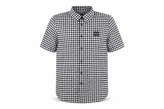 Calvin Klein Jeans Men's Black & White Check Short Sleeve Regular Fit Shirt Size L