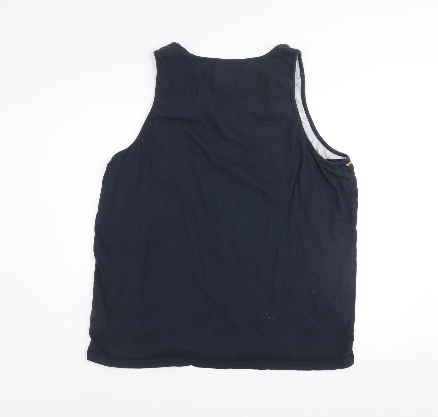 Vans Mens Navy Floral Sleeveless Cotton Tank Top XL